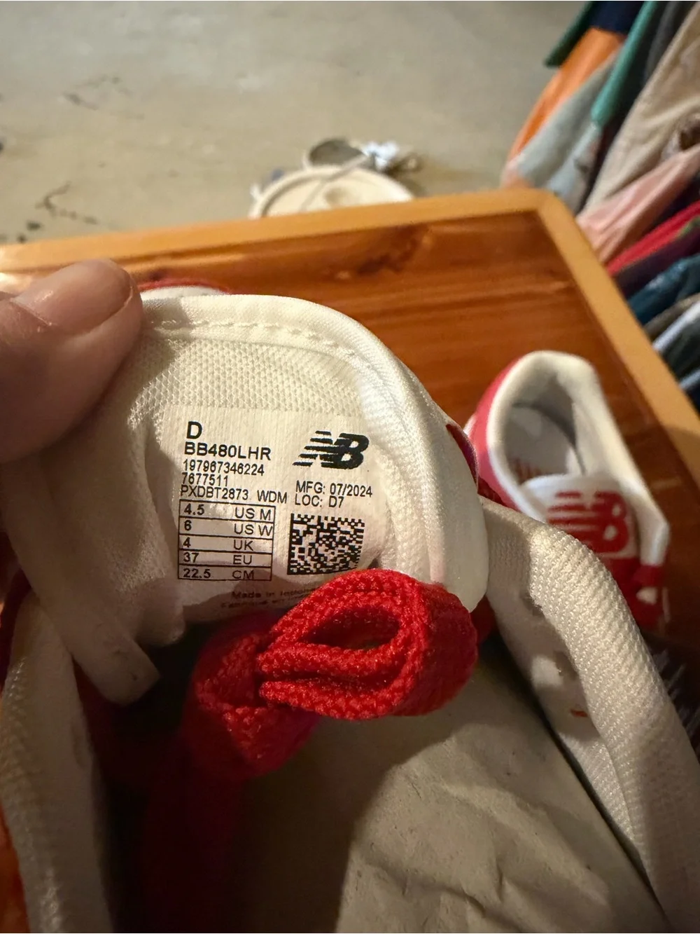 New Balance Kids or women Red and White Low-Top Sneakers